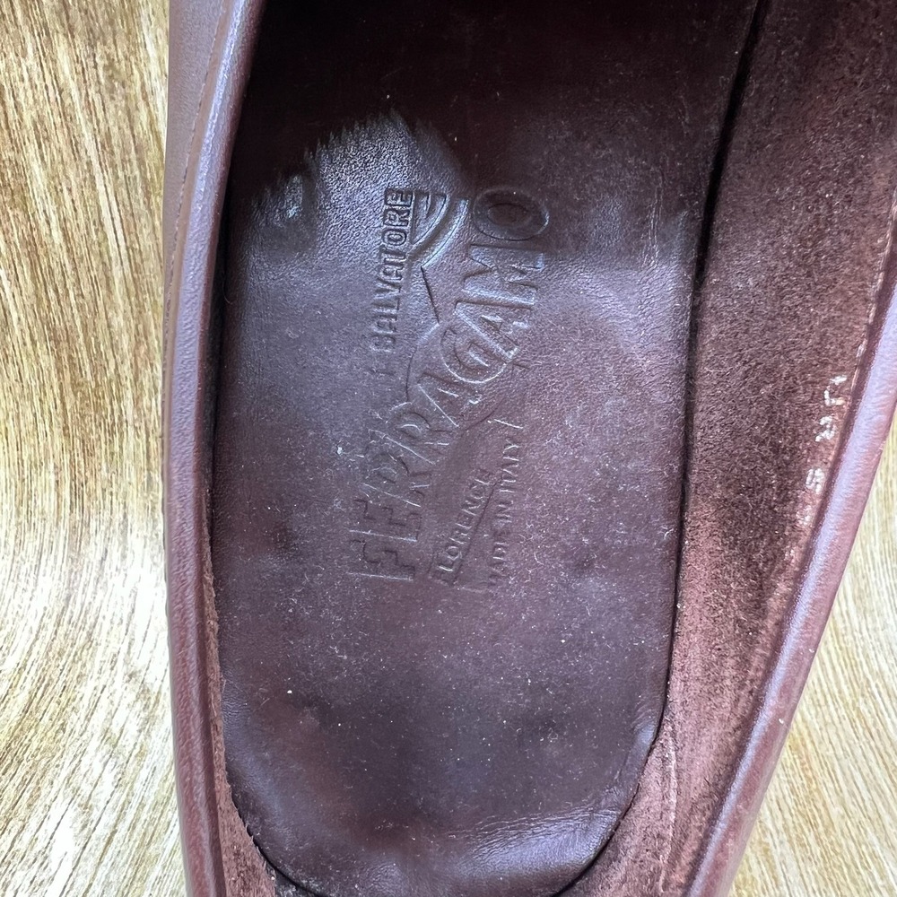 Salvatore Ferragamo Gancini Bit Loafers Men's Size 8.5 EE Brown Made in Italy - Picture 5 of 10